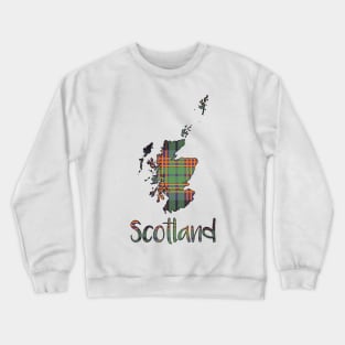 Scotland Halloween Coloured Tartan Map Typography Design Crewneck Sweatshirt